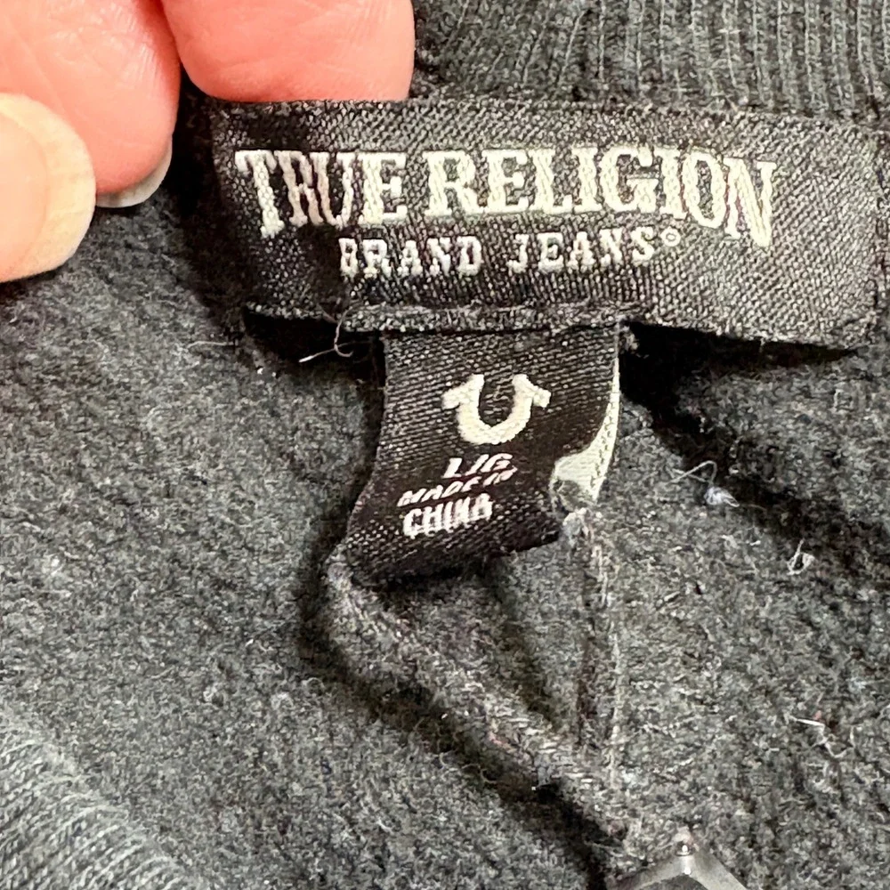 True Religion T-Shirt and Joggers Set Boys Large Black Graphic 2-Piece Outfit